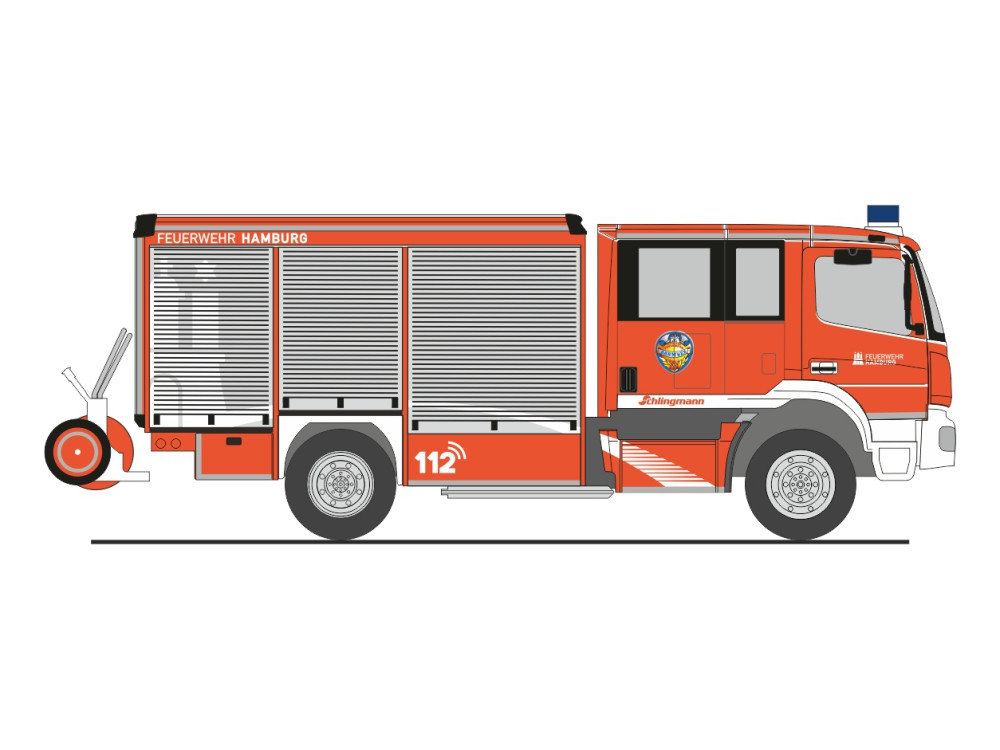 Rietze Einsatz-Serie MB Atego Varus HLF " Feuerwehr Hamburg Barmbek (FF) ", NH 07-08/26