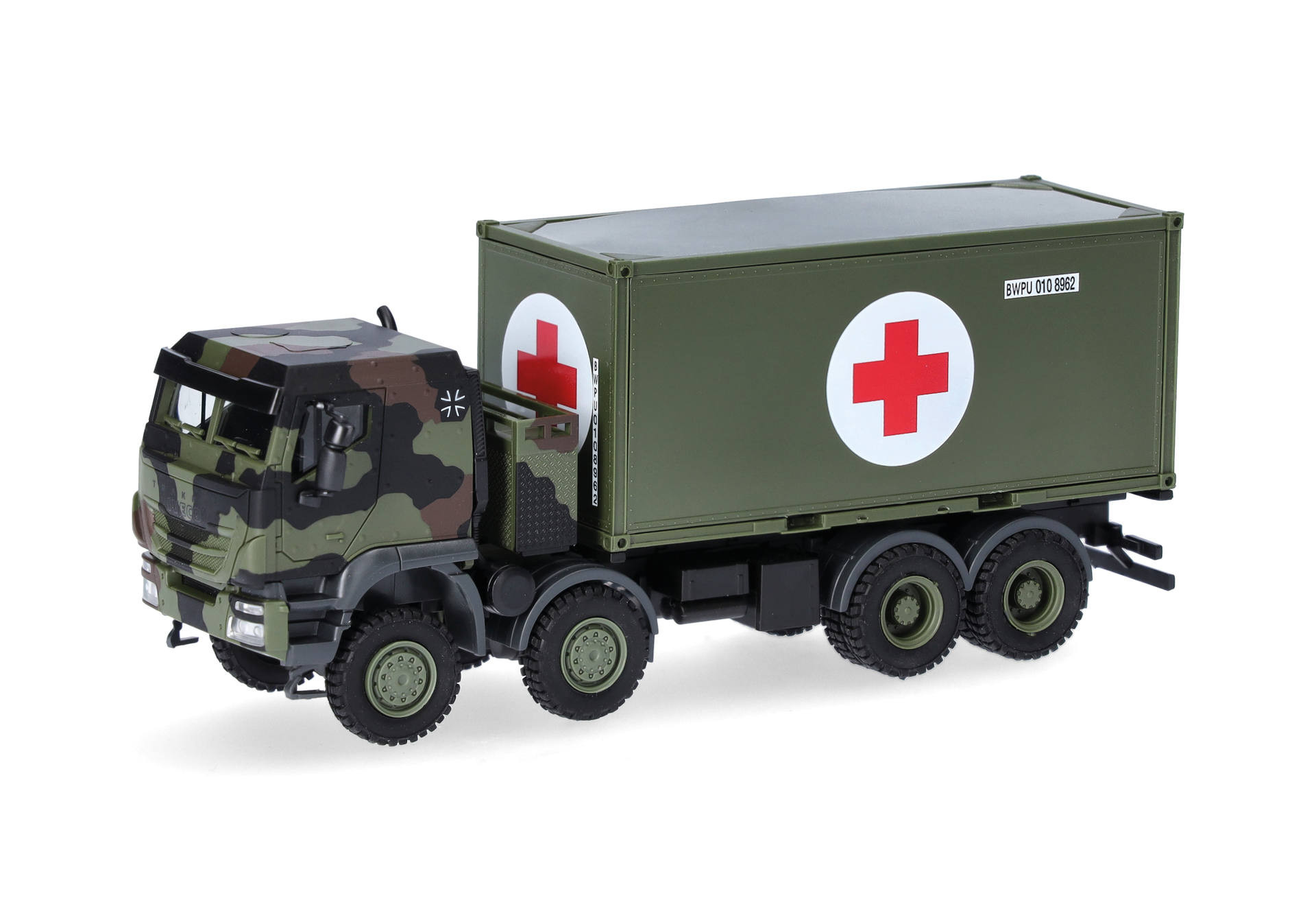 Herpa Iveco Trakker 8x8 LKW mit 20 ft. Container "Bundeswehr" ,NH 03-04/26