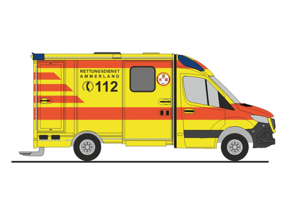 Rietze MB Sprinter Strobel RTW  " RD Ammerland ", NH 07-08/26