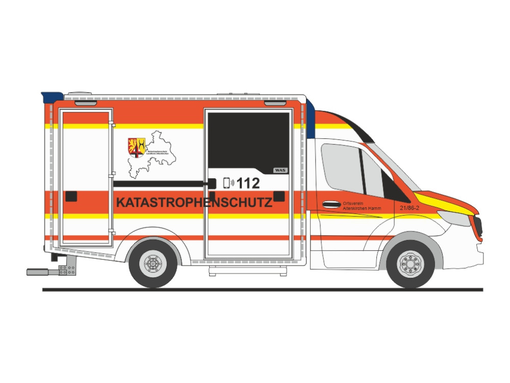 Rietze MB Sprinter WAS RTW " DRK KatS Altenkirchen Hamm ", NH 03-04/26