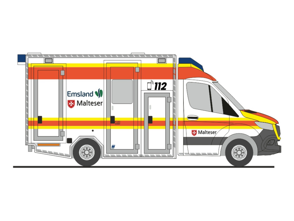 Rietze MB Sprinter GSF RTW " Malteser Emsland ", NH 03-04/26