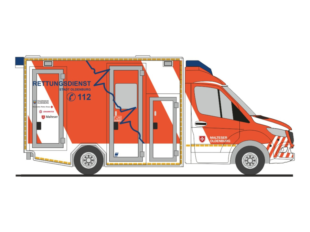 Rietze Einsatz-Serie MB Sprinter 18 GSF RTW MHD Oldenburg, NH 05-06/26