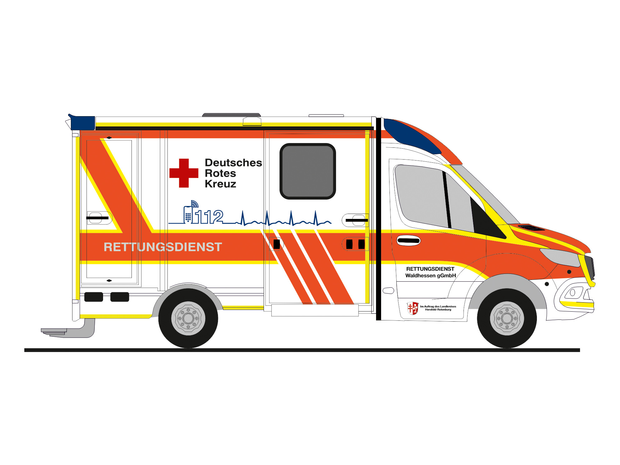 Rietze MB Sprinter Strobel RTW " DRK RD Waldhessen Bad Hersfeld.", NH 01-02/26