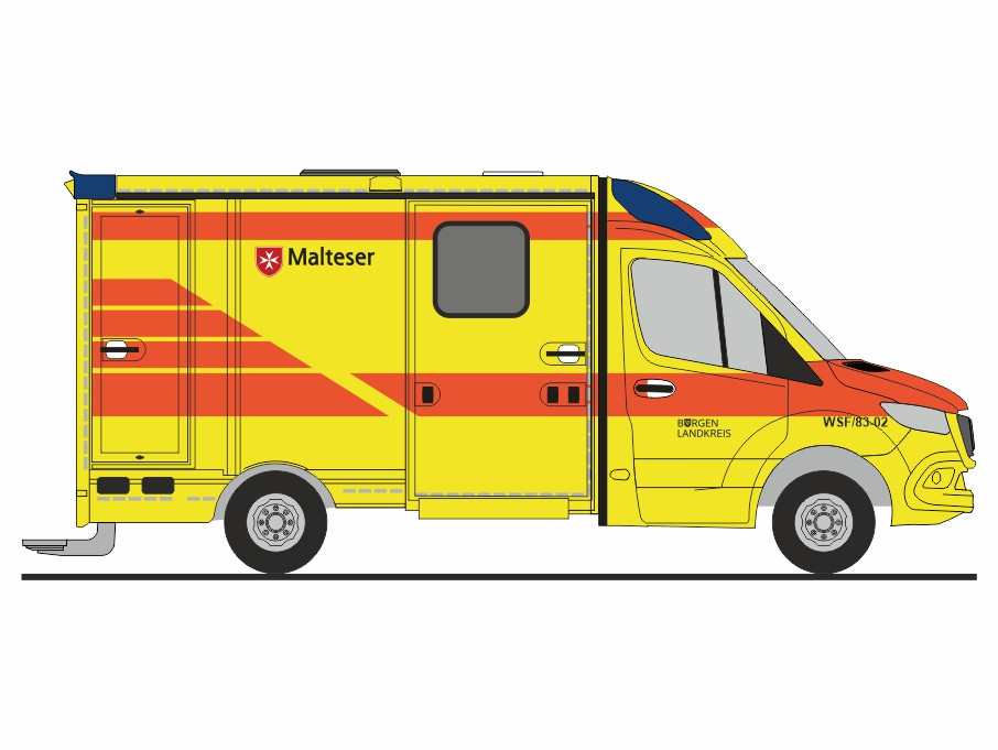 Rietze MB Sprinter 18 Strobel RTW "MHD Weißenfels", NH 07-08/25