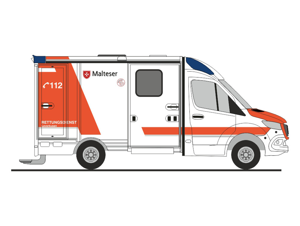 Rietze MB Sprinter 18 STROBEL RTW „MHD Leverkusen“, NH 03-04/25