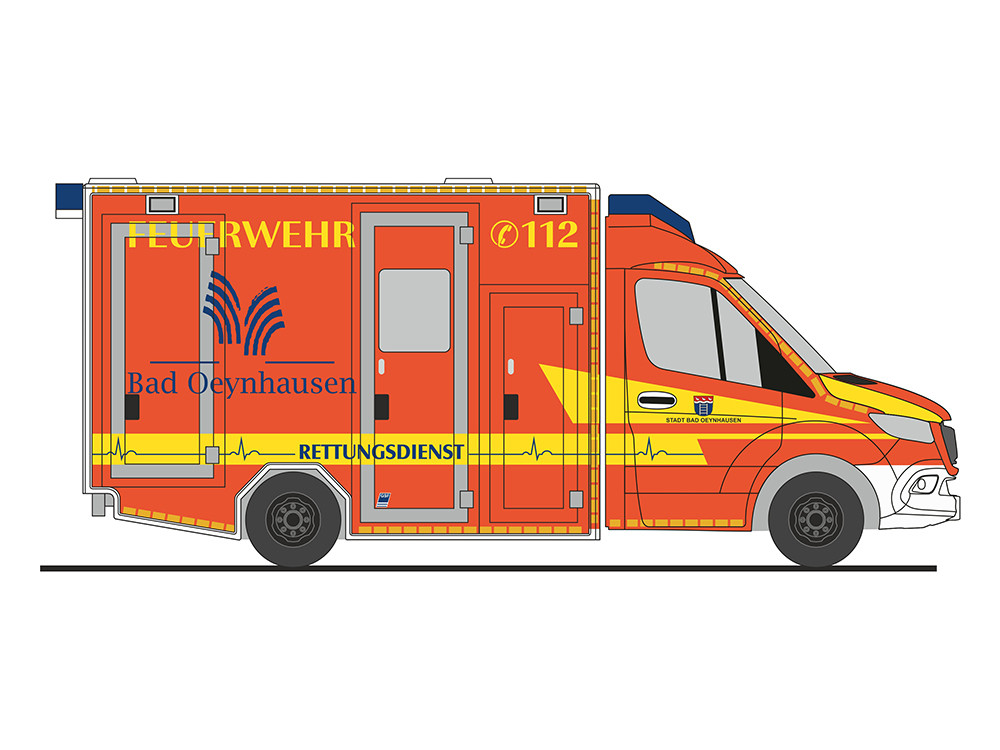 Rietze MB Sprinter 18 GSF RTW „Feuerwehr Bad Oeynhausen“, NH 03-04/25