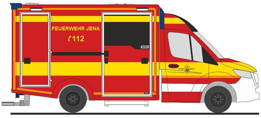 Rietze MB Sprinter WAS Koffer RTW „Feuerwehr Jena“, NH 11-12/24