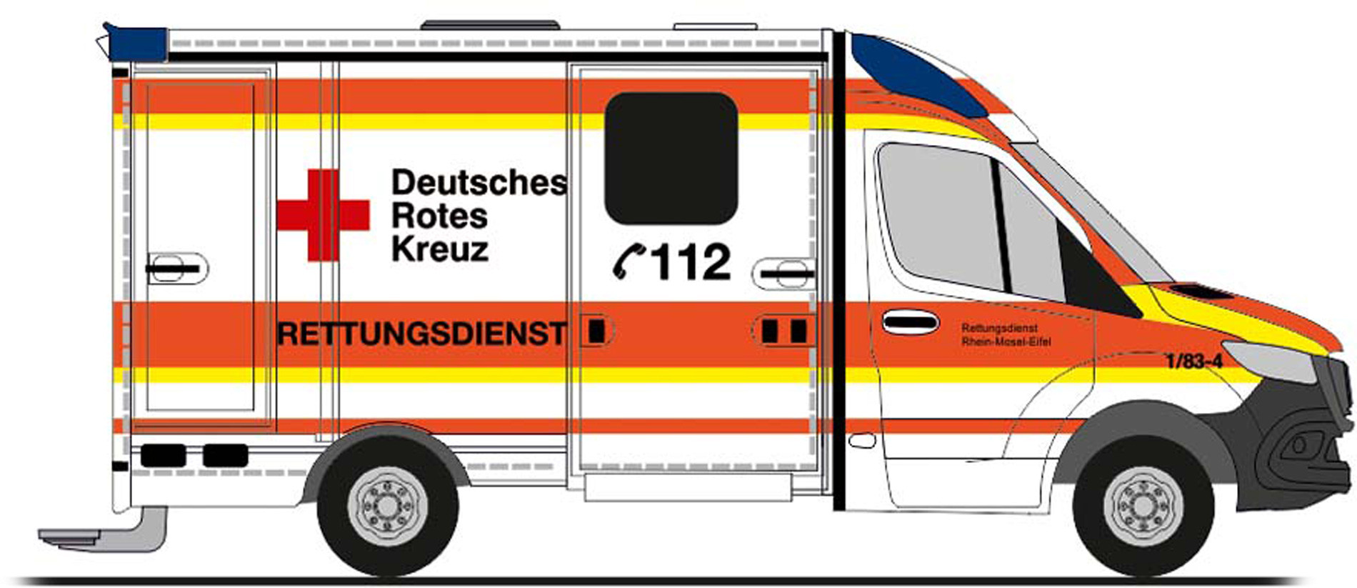 Rietze Einsatz-Serie MB Sprinter Strobel RTW ´18 "DRK Rhein-Mosel-Eifel", NH 07-08/21