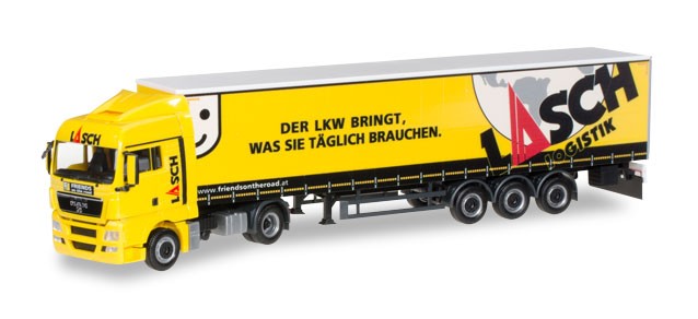 Herpa MAN TGX XLX Sattelzug Lasch Logistik 