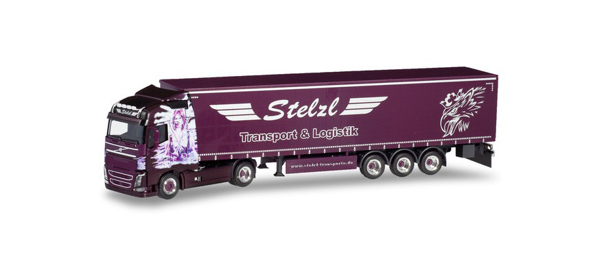 Herpa Volvo FH Gl. Gardinenplanen-SZ "Stelzl"