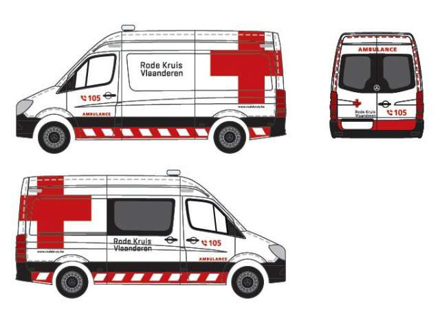 Herpa MB Sprinter `13 "Rode Kruis Vlaanderen-Ambulance, Belgien" BE