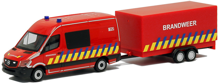 Herpa MB Sprinter 13 mit Anhänger Brandweer (B)