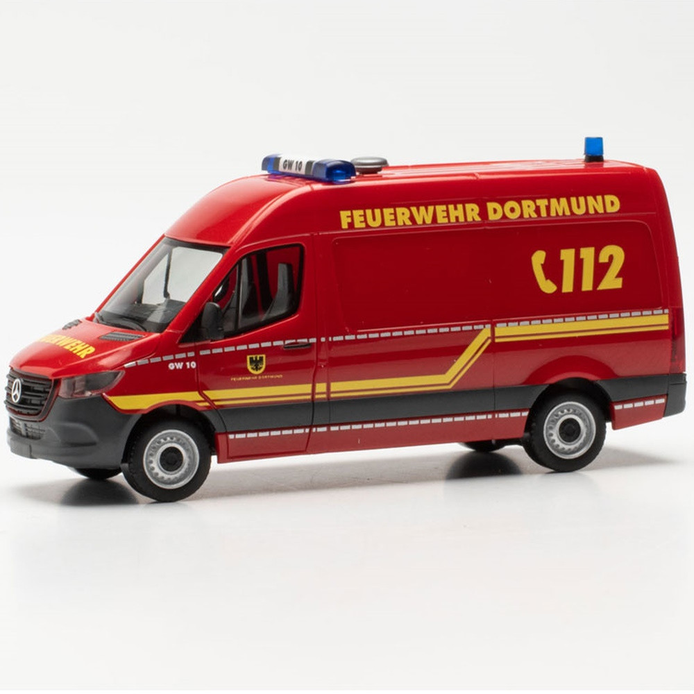 Herpa MB Sprinter `18 Kasten HD GW 10 "Feuerwehr Dortmund" 