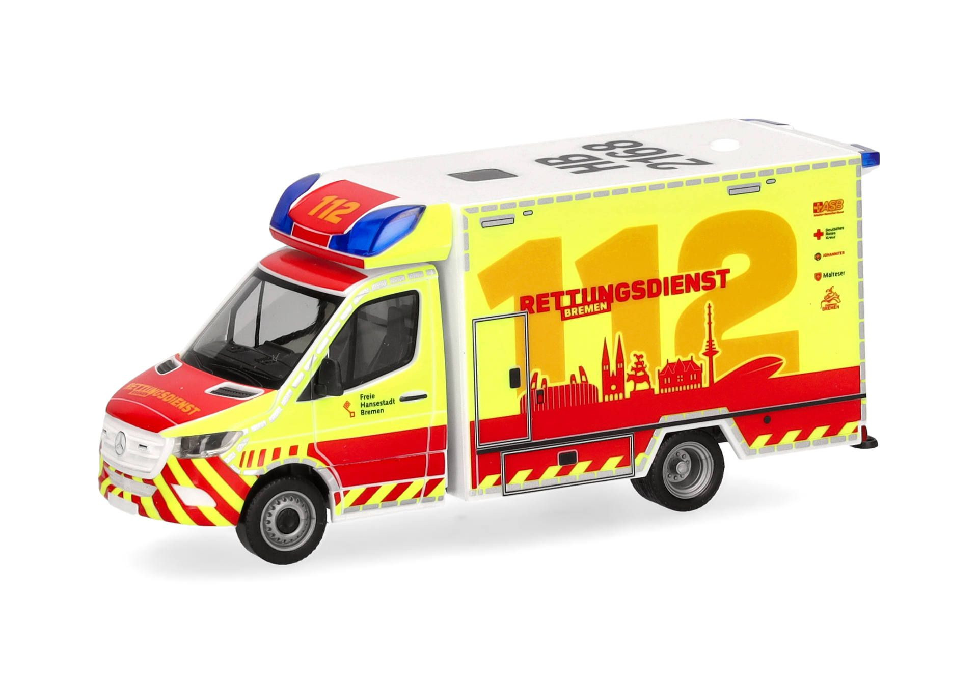 Herpa MB Sprinter 18 " RTW HB 2168 Feuerwehr Bremen " Sondermodell