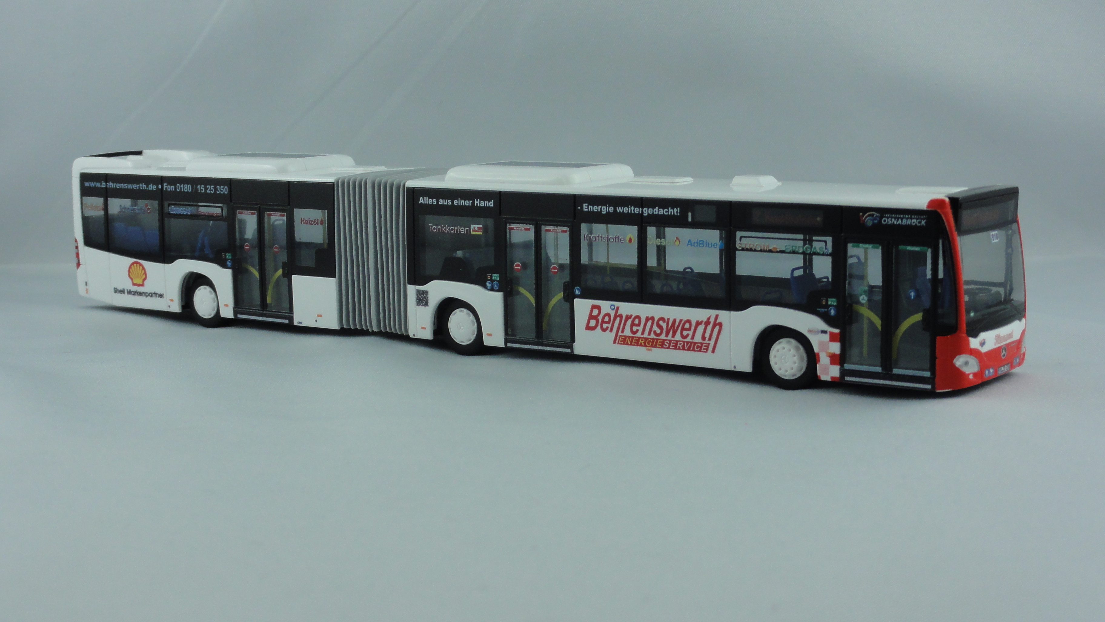 Rietze MB Citaro G15 Hybrid VOS Osnabrück / Willy Hummert mit Behrenswerth Werbung , Sondermodell