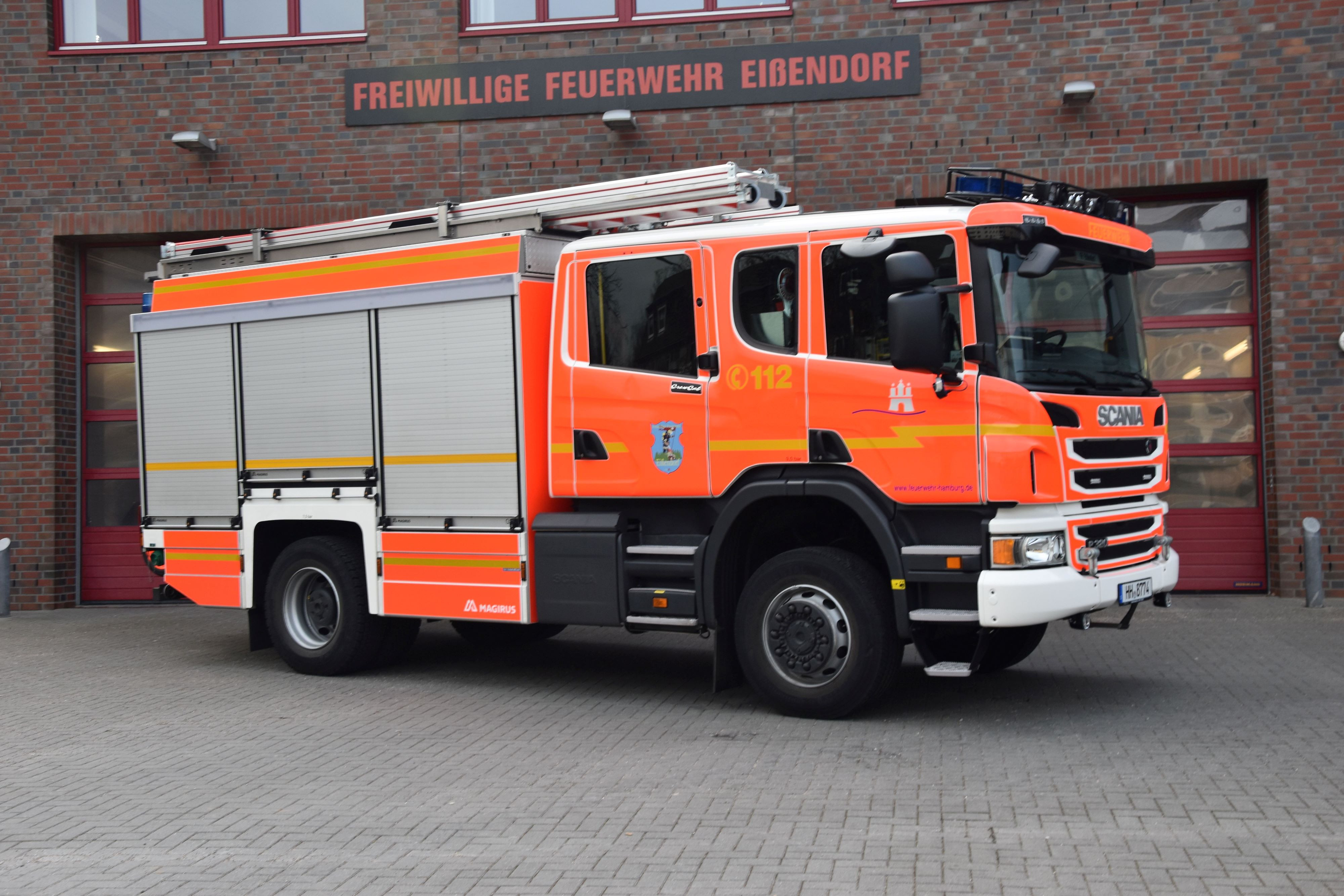 Herpa Scania CP Crew Cab HLF Feuerwehr Hamburg Eißendorf (FF), (Vorbestellung / Sondermodell )