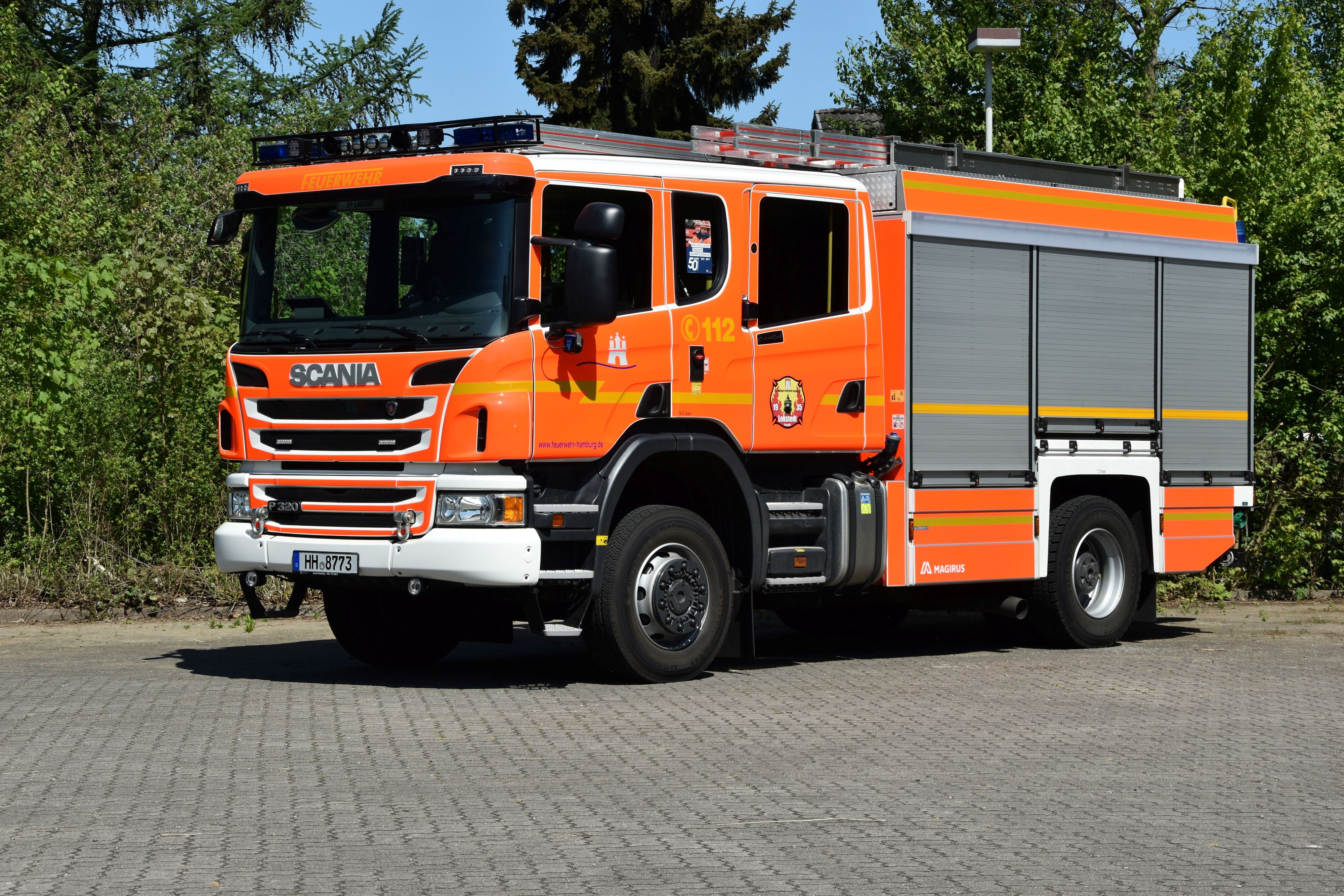 Herpa Scania CP Crew Cab HLF Feuerwehr Hamburg Lokstedt (FF), (Vorbestellung / Sondermodell )