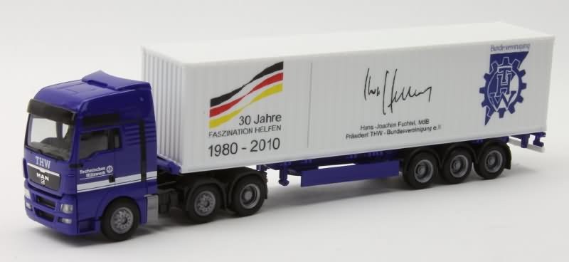 Herpa MAN TGX 40 ft. Container-Sattelzug "30 Jahre THW"