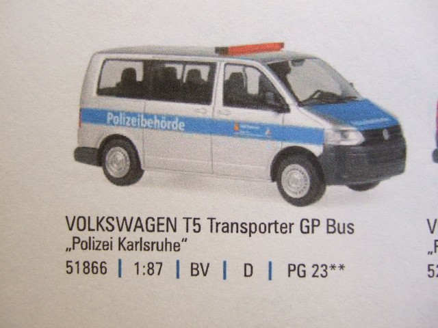 Rietze VW T5 GP Polizeibehörde Karlsruhe