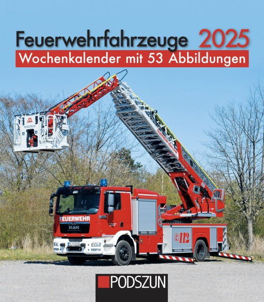 Podszun Verlag Wochenkalender Feuerwehrfahrzeuge 2025