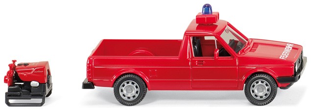 Wiking VW Caddy 1 Pritsche Feuerwehr mit TS