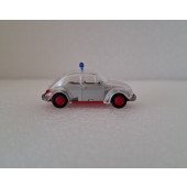 Wiking VW Käfer 1303  "Feuerwehr", transparent mit roter Bodenplatte/Felgen
