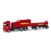 Herpa MB Antos Pressmüllcontainer-Hängerzug "Wertz Aachen" 