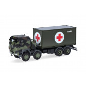 Herpa Iveco Trakker 8x8 mit 20 ft. Container "Bundeswehr / Rotes Kreuz" ,NH 07-08/25