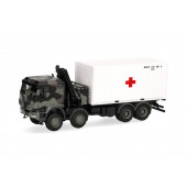 Herpa Iveco Trakker 8x8 mit Ladekran 20 ft. Container "Bundeswehr / DRK" ,NH 11-12/25