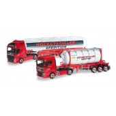 Herpa MAN TGX XLX Tankcontainer-SZ/Volvo FH 13 Jumbotank-SZ "Höcketstaller" 