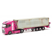 Herpa DAF XG Container-Seitenlader mit 40 ft. Container mit Gebrauchsspuren "Glomb"